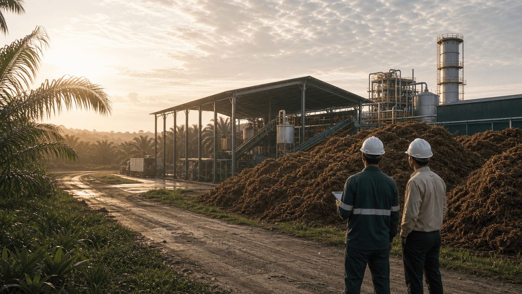 Pilot site walkthrough beside an EFB processing line
